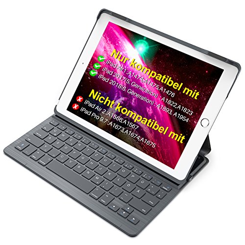 Inateck Tastatur Hülle kompatibel mit 9.7" iPad 2018(6...